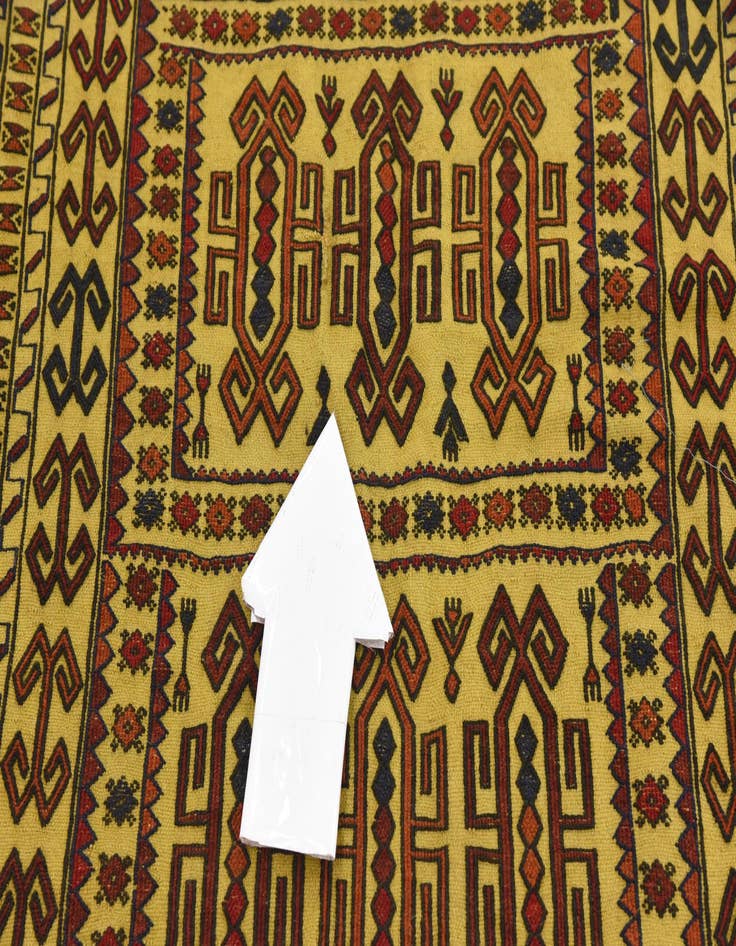 Detail image of  3' 10 x 5' 10  Hand Woven Kilim Afghan Wool Rug