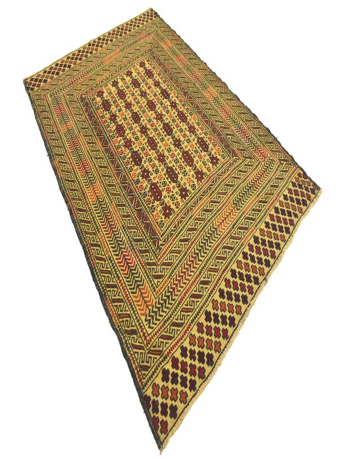 Detail image of  4' 5 x 6' 5  Hand Woven Kilim Afghan Wool Rug