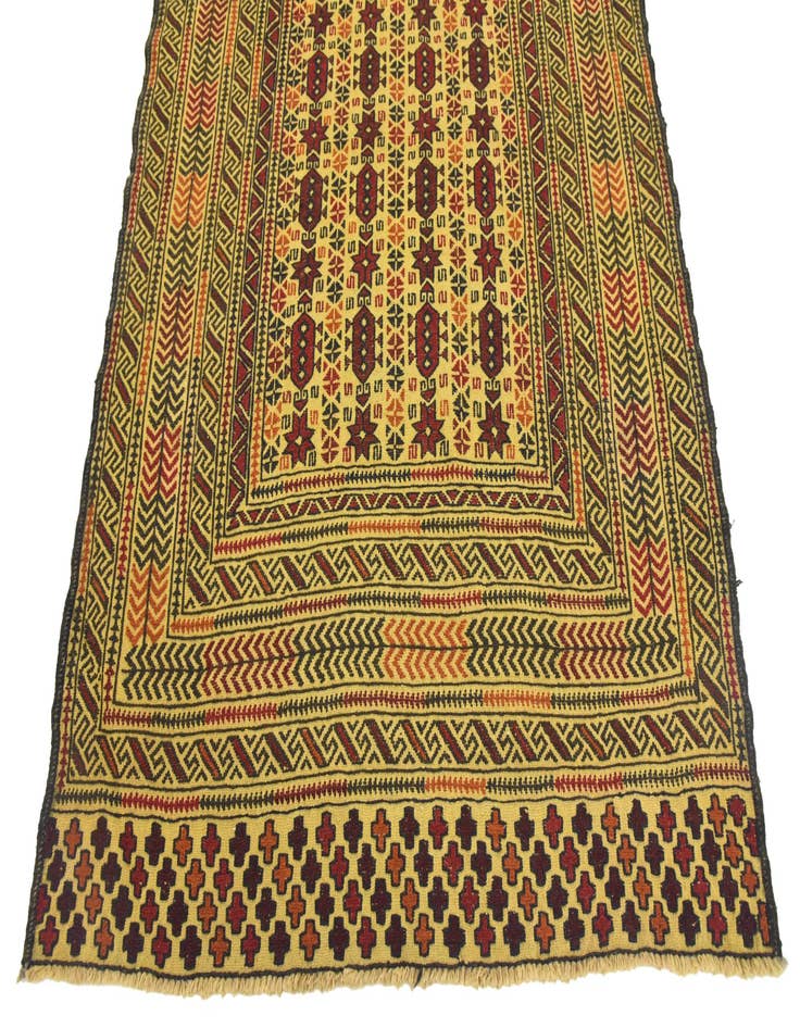 Detail image of  4' 5 x 6' 5  Hand Woven Kilim Afghan Wool Rug