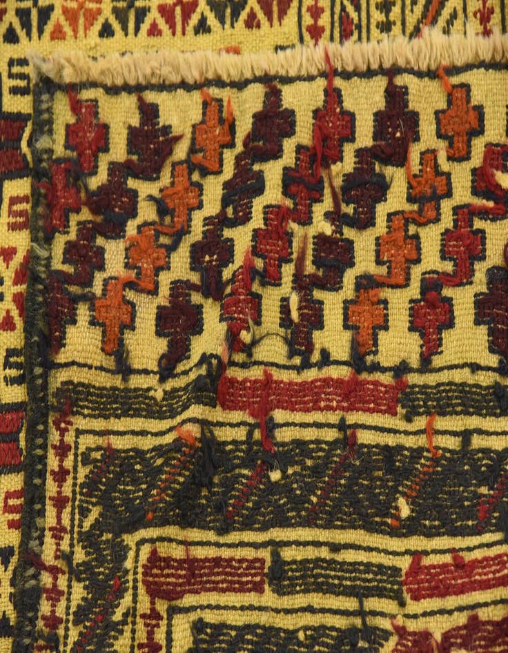 Detail image of  4' 5 x 6' 5  Hand Woven Kilim Afghan Wool Rug