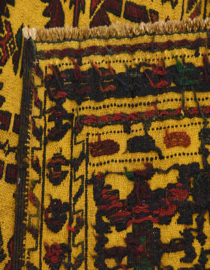 Detail image of  4' 3 x 6' 2  Hand Woven Kilim Afghan Wool Rug