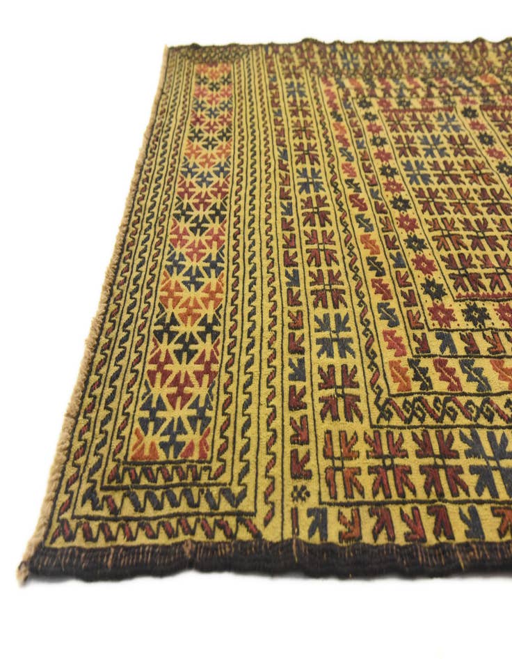 Detail image of  4' x 6' 7  Hand Woven Kilim Afghan Wool Rug