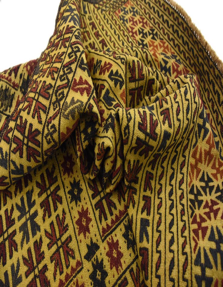 Detail image of  4' x 6' 7  Hand Woven Kilim Afghan Wool Rug