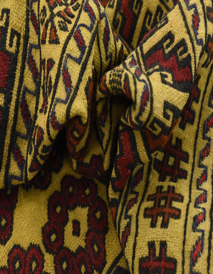 Detail image of  4' x 6'  Hand Woven Kilim Afghan Wool Rug
