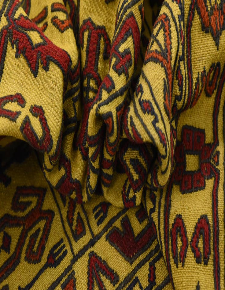 Detail image of  4' x 6' 5  Hand Woven Kilim Afghan Wool Rug