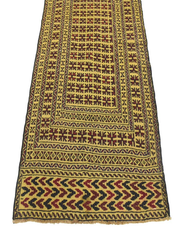 Detail image of  4' 2 x 6' 6  Hand Woven Kilim Afghan Wool Rug