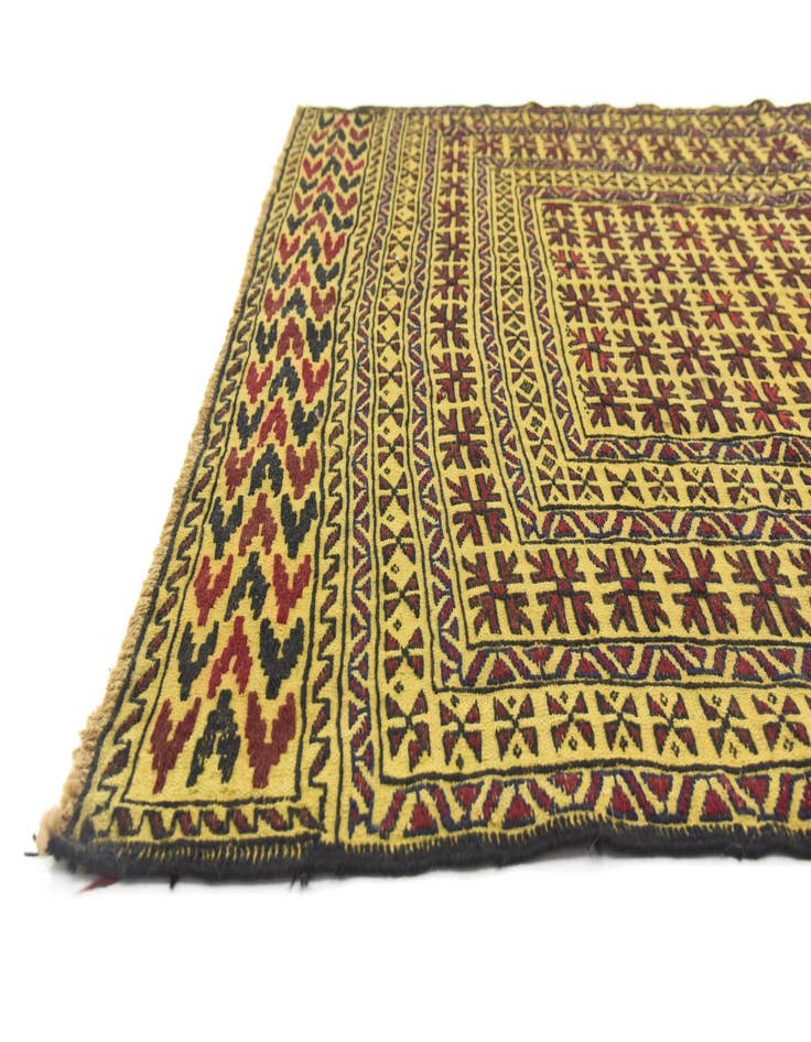 Detail image of  4' 2 x 6' 6  Hand Woven Kilim Afghan Wool Rug