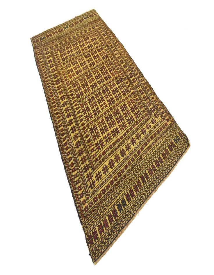 Detail image of  3' 9 x 6' 8  Hand Woven Kilim Afghan Wool Rug