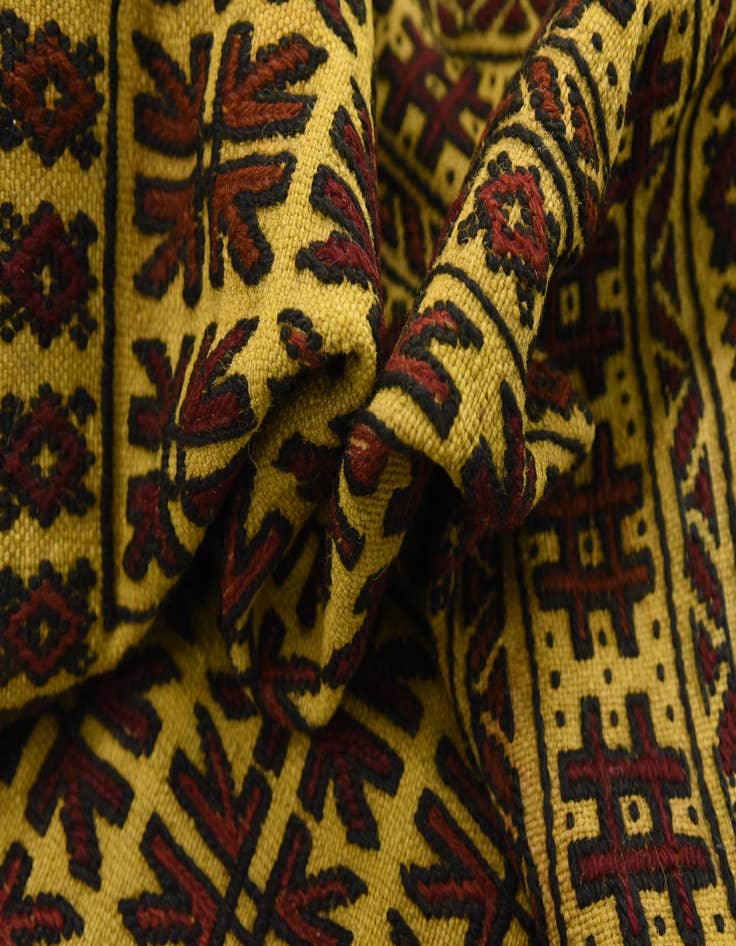 Detail image of  3' 9 x 6' 8  Hand Woven Kilim Afghan Wool Rug