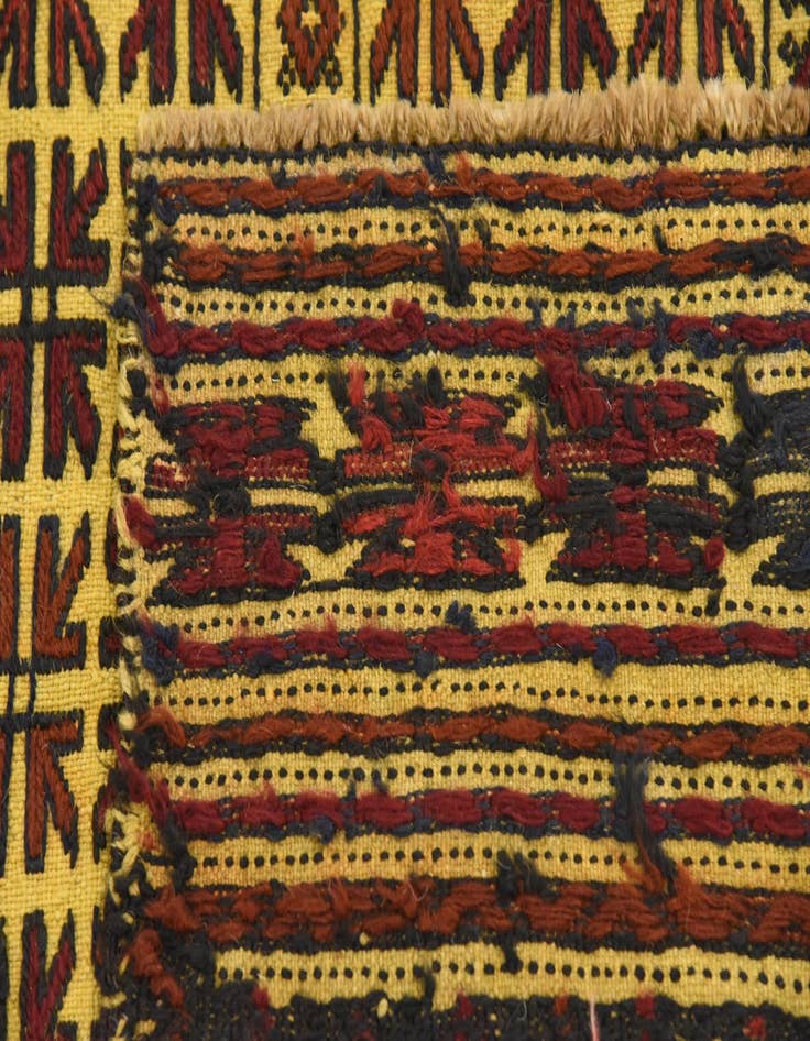 Detail image of  3' 9 x 6' 8  Hand Woven Kilim Afghan Wool Rug