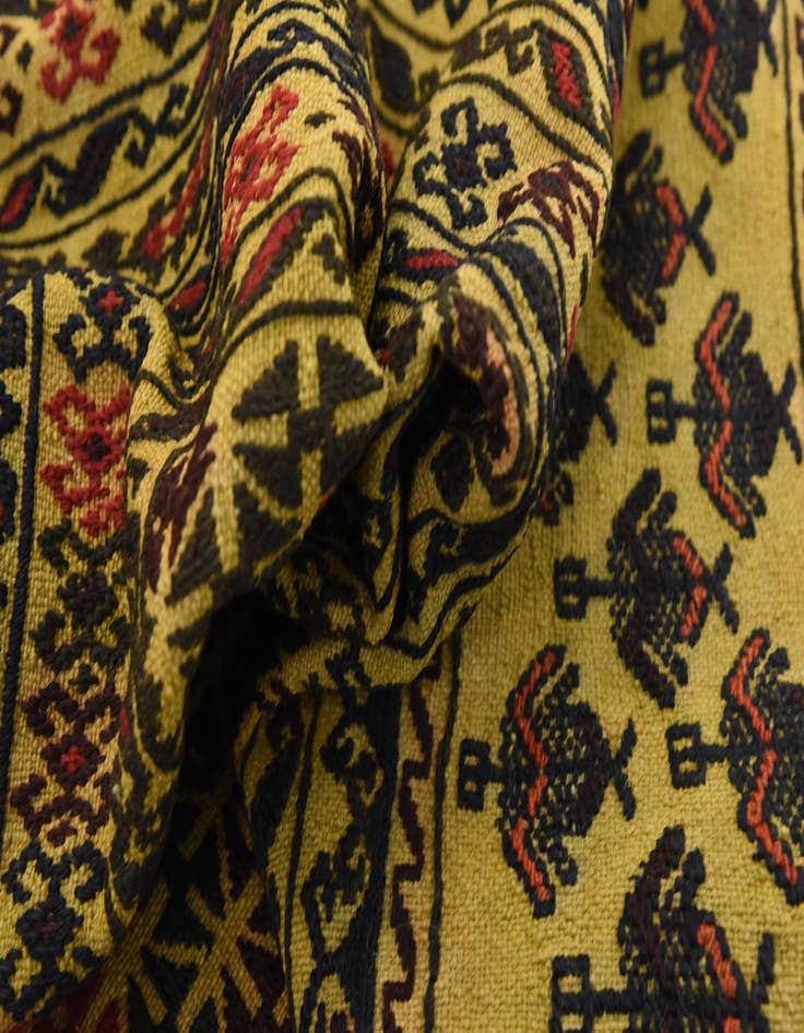 Detail image of  4' 3 x 6'  Hand Woven Kilim Afghan Wool Rug
