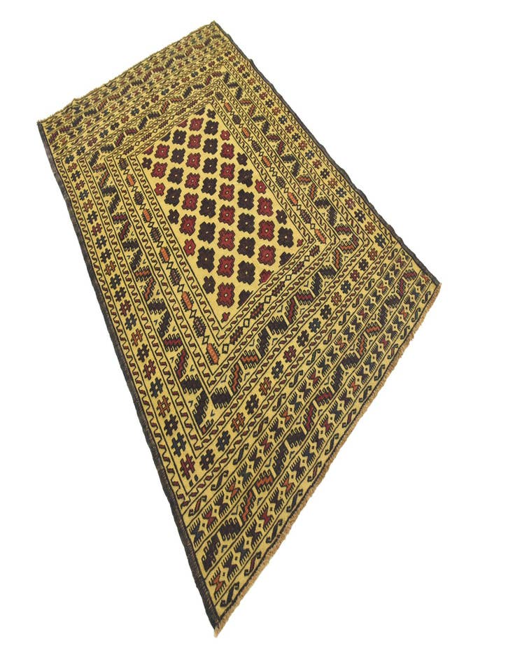 Detail image of  4' x 6' 2  Hand Woven Kilim Afghan Wool Rug