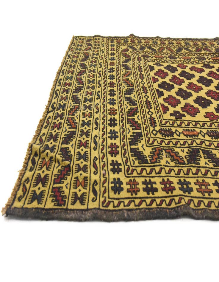 Detail image of  4' x 6' 2  Hand Woven Kilim Afghan Wool Rug