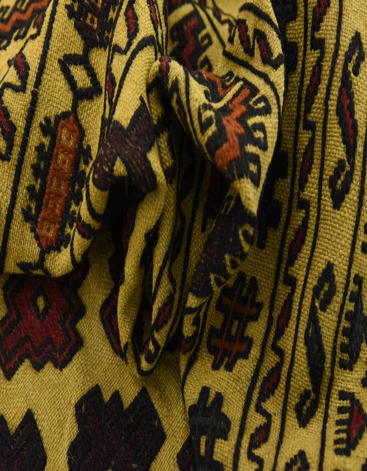 Detail image of  4' x 6' 2  Hand Woven Kilim Afghan Wool Rug