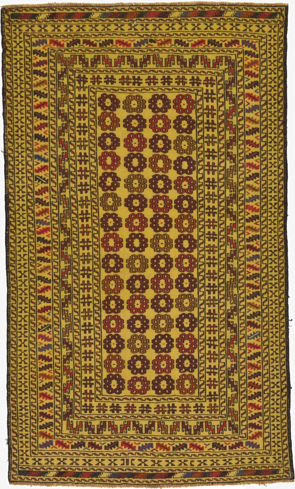  3' 10 x 6' 7  Hand Woven Kilim Afghan Wool Rug