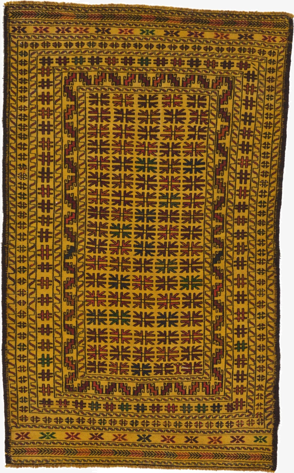  4' x 6' 7  Hand Woven Kilim Afghan Wool Rug