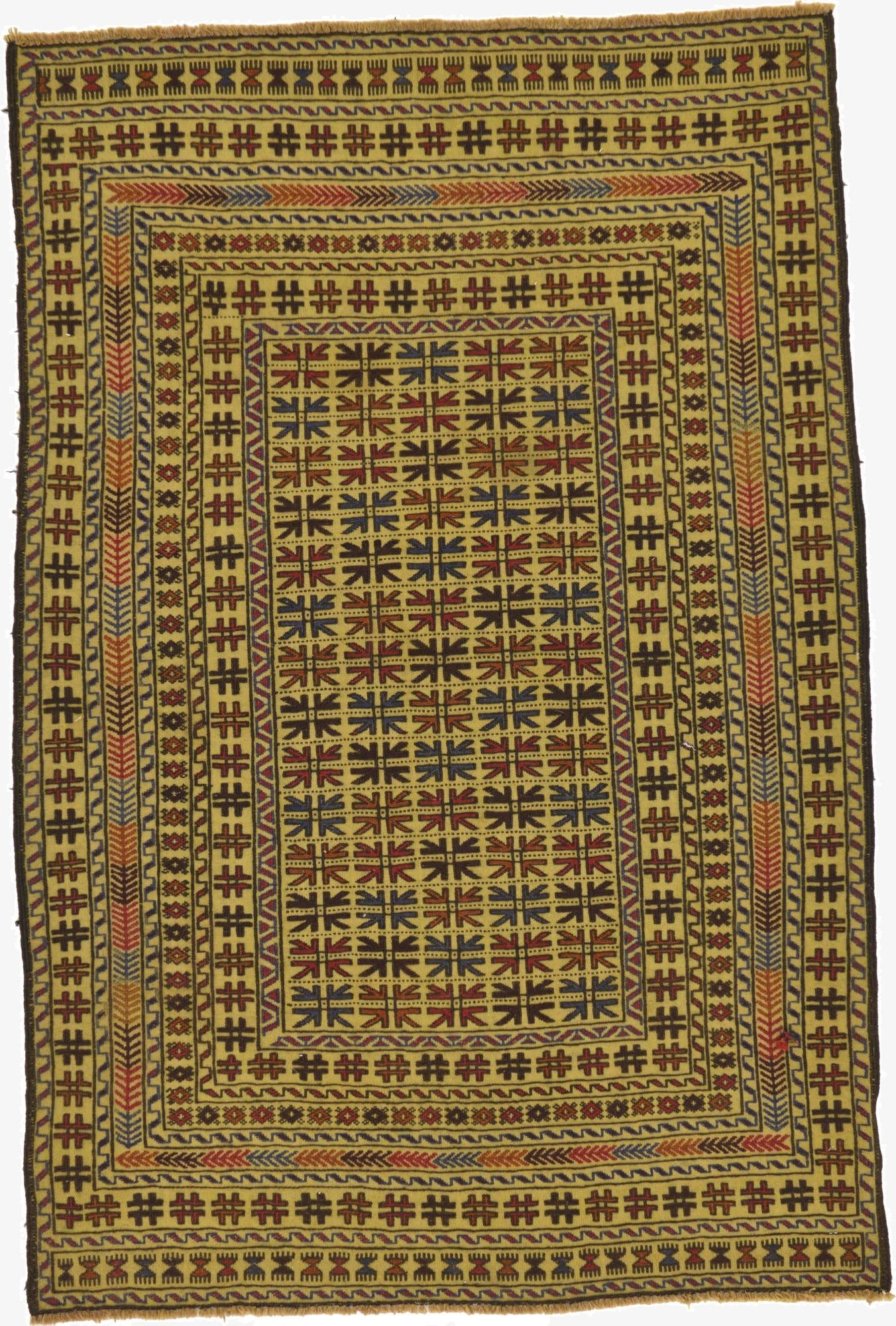  4' x 6'  Hand Woven Kilim Afghan Wool Rug