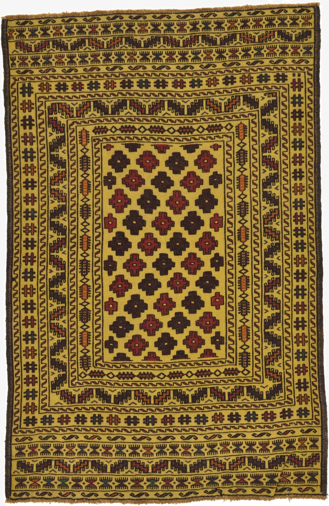  4' x 6' 2  Hand Woven Kilim Afghan Wool Rug