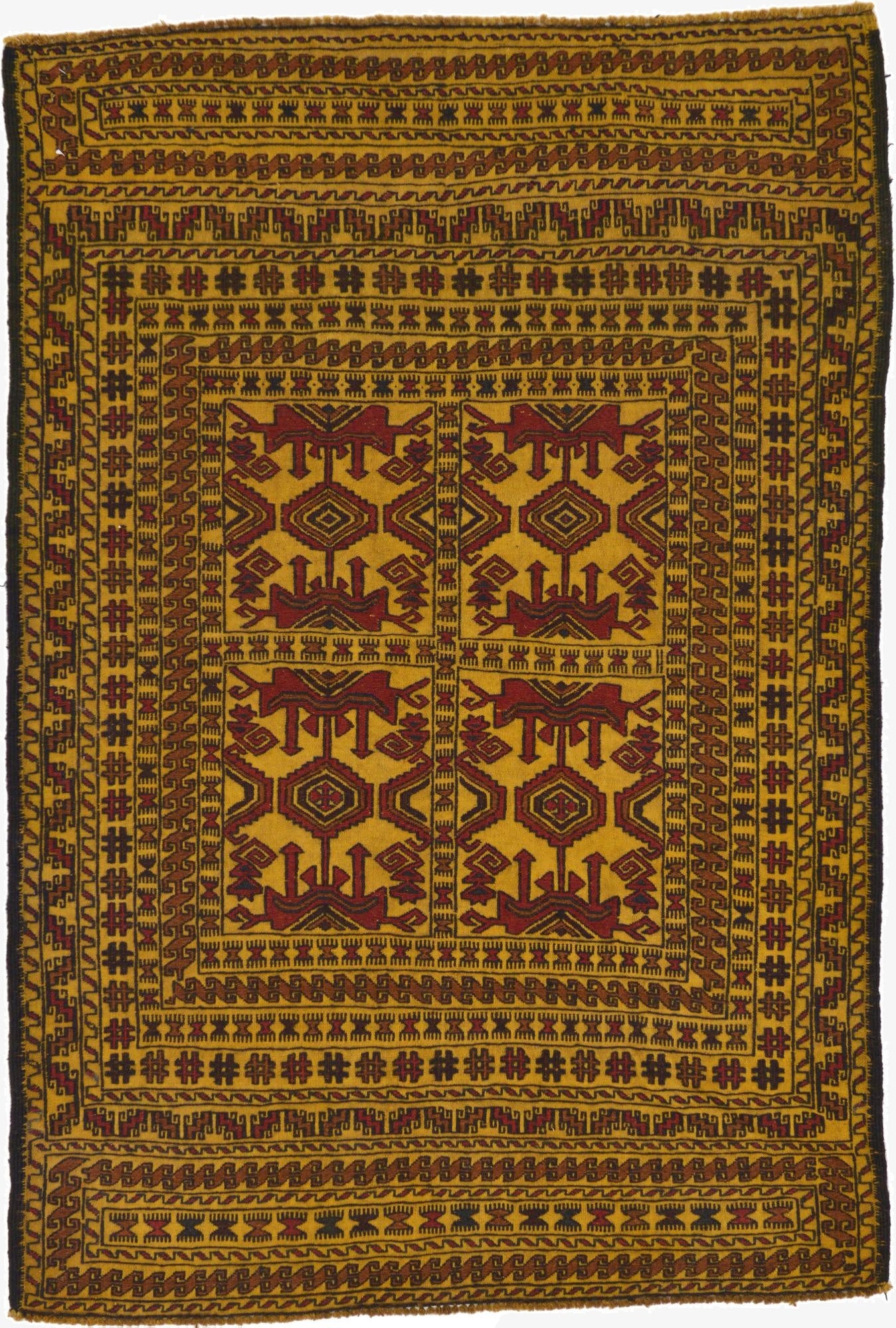  4' x 6'  Hand Woven Kilim Afghan Wool Rug