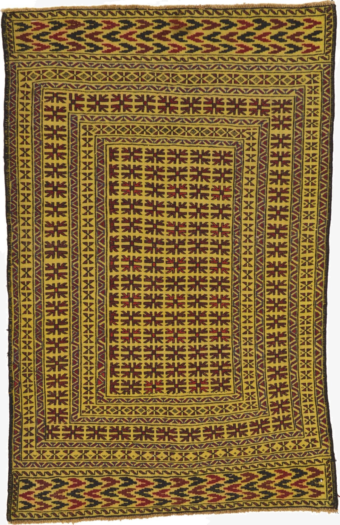  4' 2 x 6' 6  Hand Woven Kilim Afghan Wool Rug