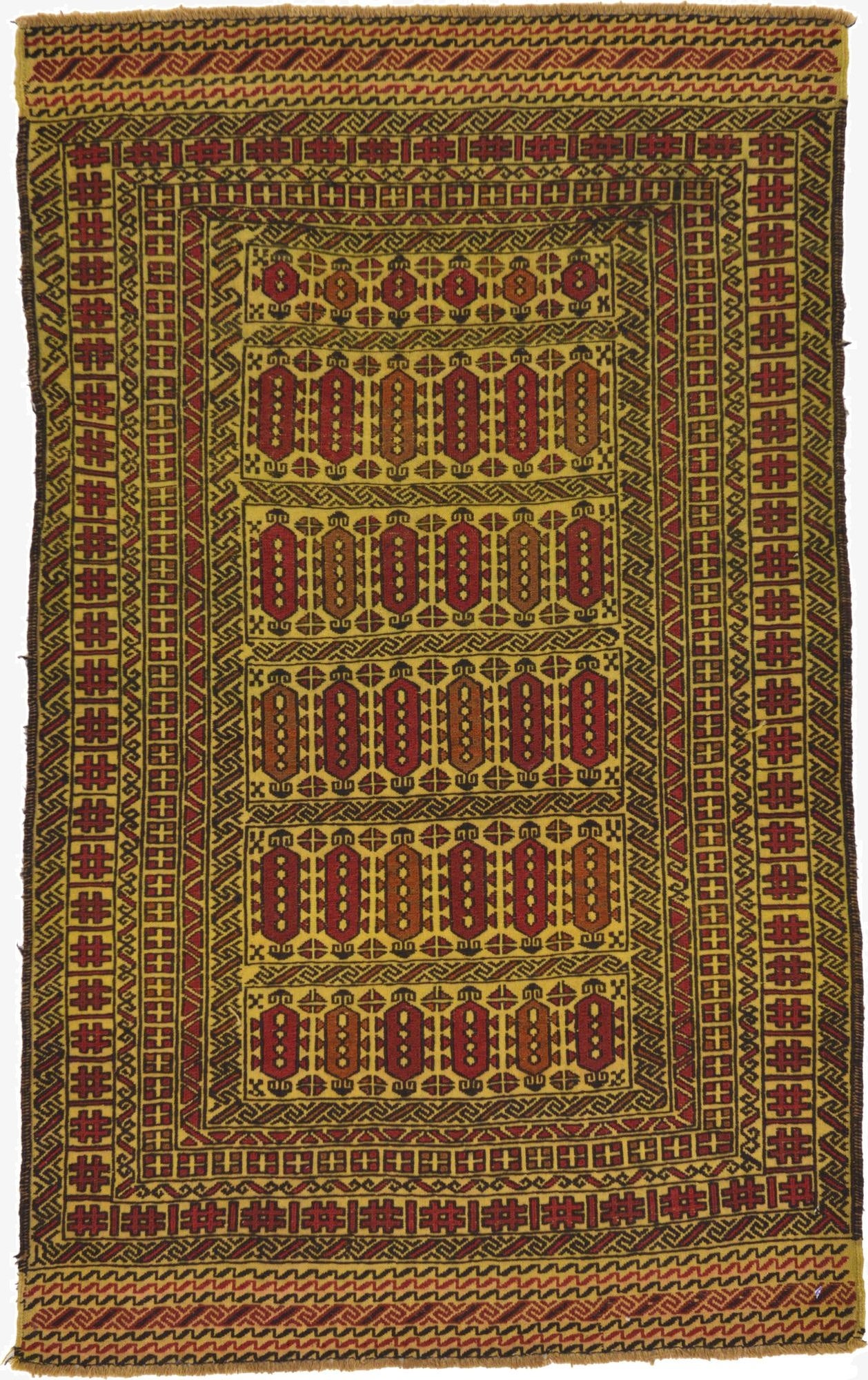  3' 9 x 6' 2  Hand Woven Kilim Afghan Wool Rug