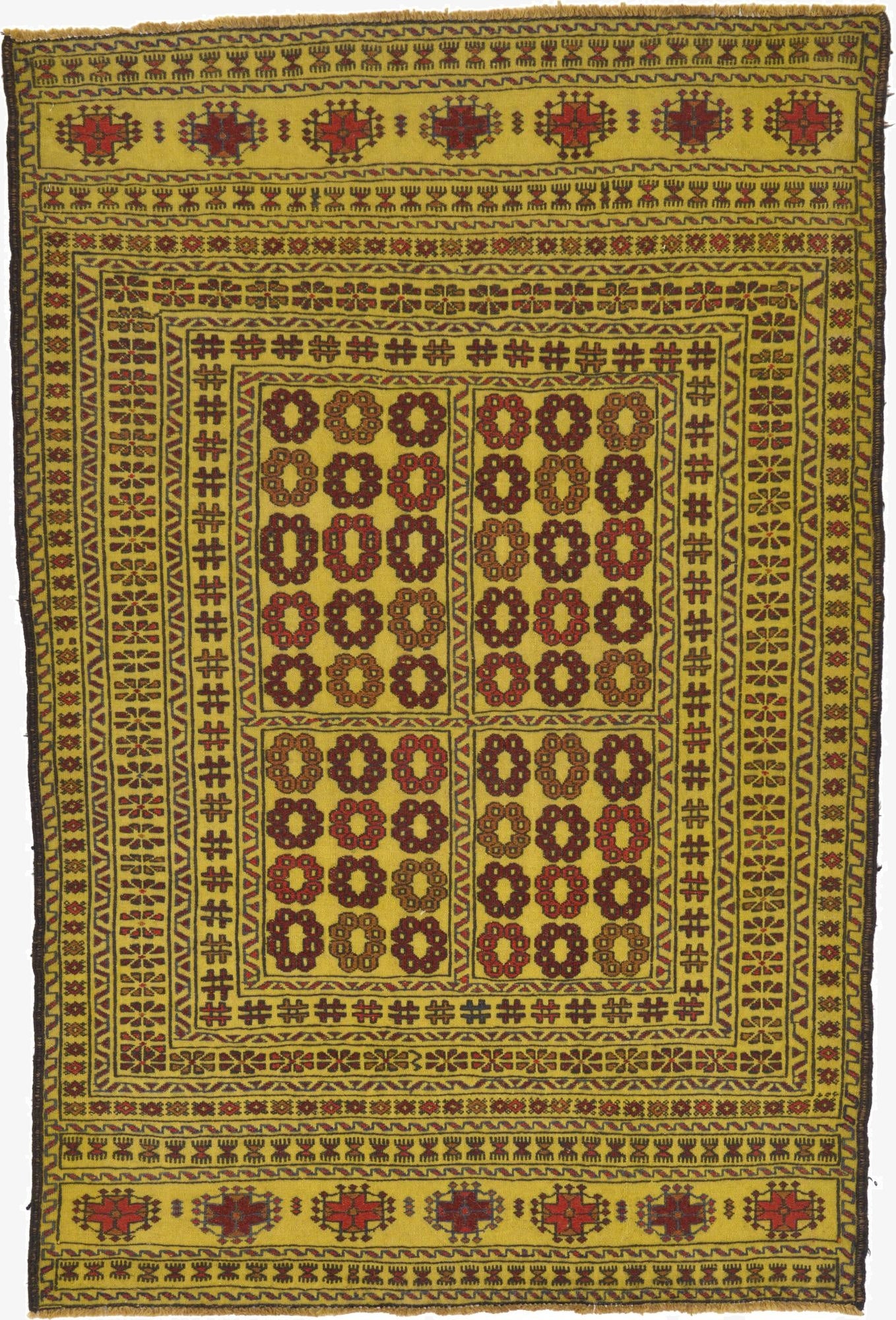  4' 2 x 6' 3  Hand Woven Kilim Afghan Wool Rug