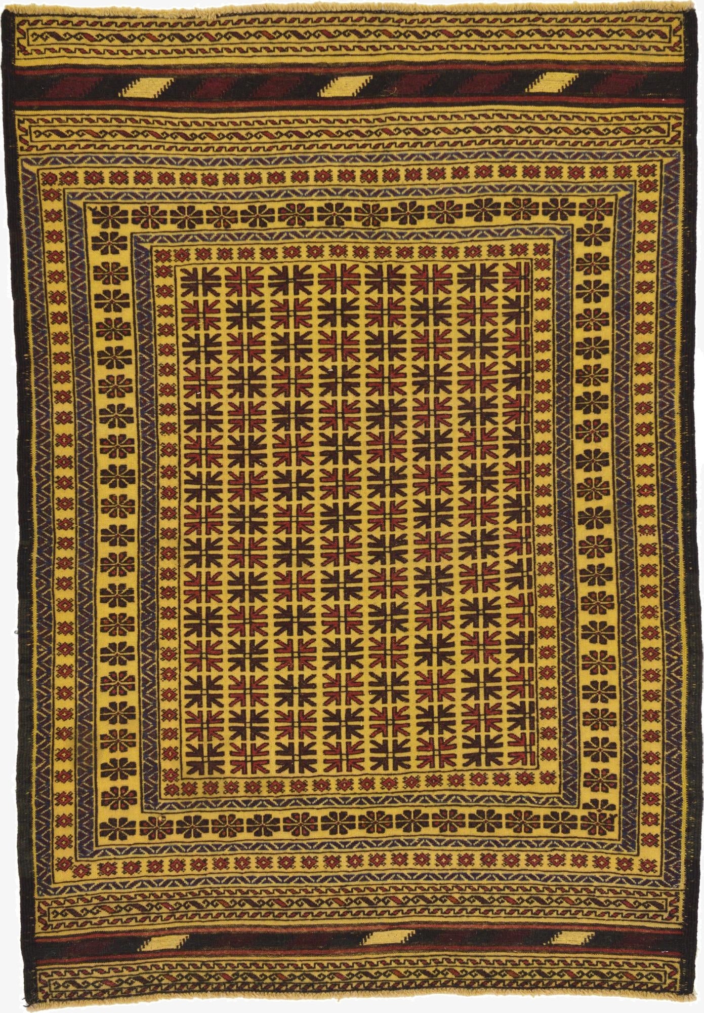  4' 2 x 6'  Hand Woven Kilim Afghan Wool Rug