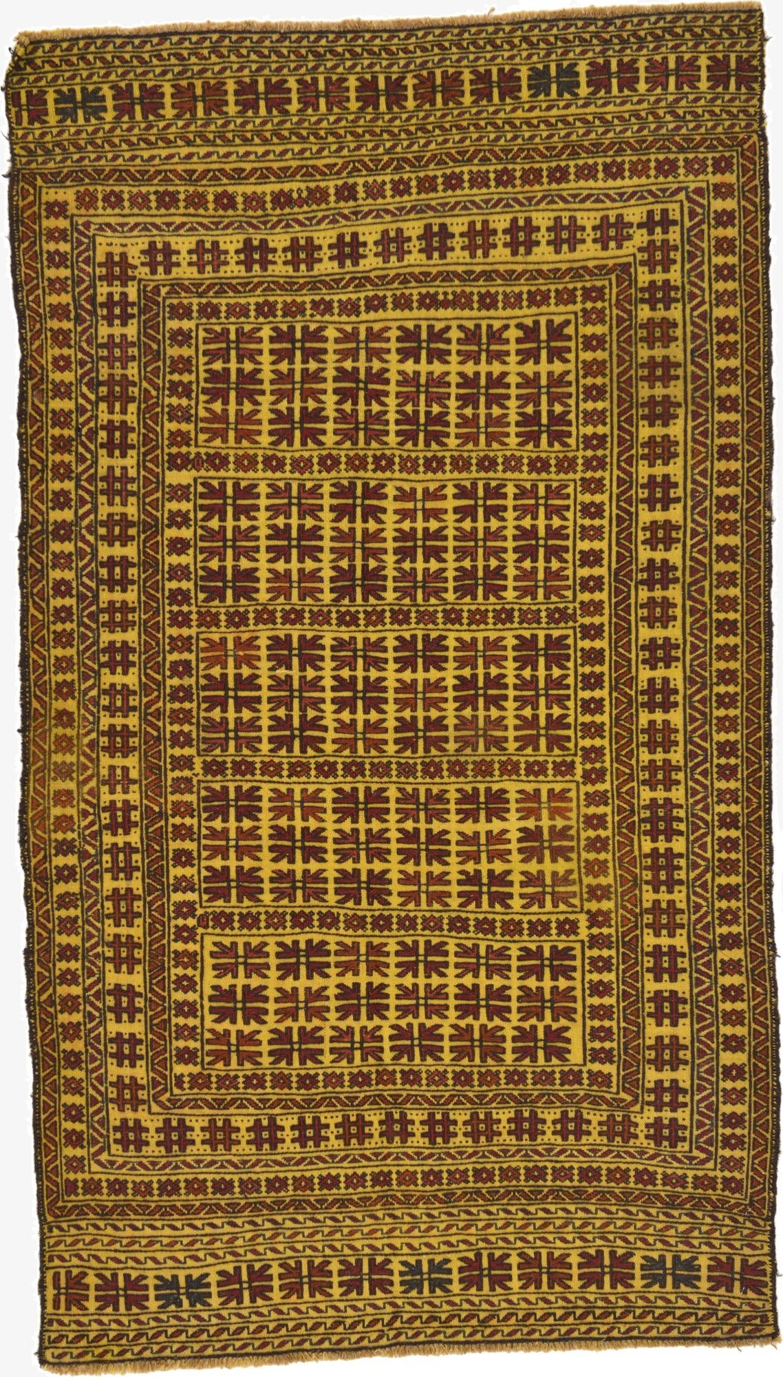  3' 9 x 6' 8  Hand Woven Kilim Afghan Wool Rug
