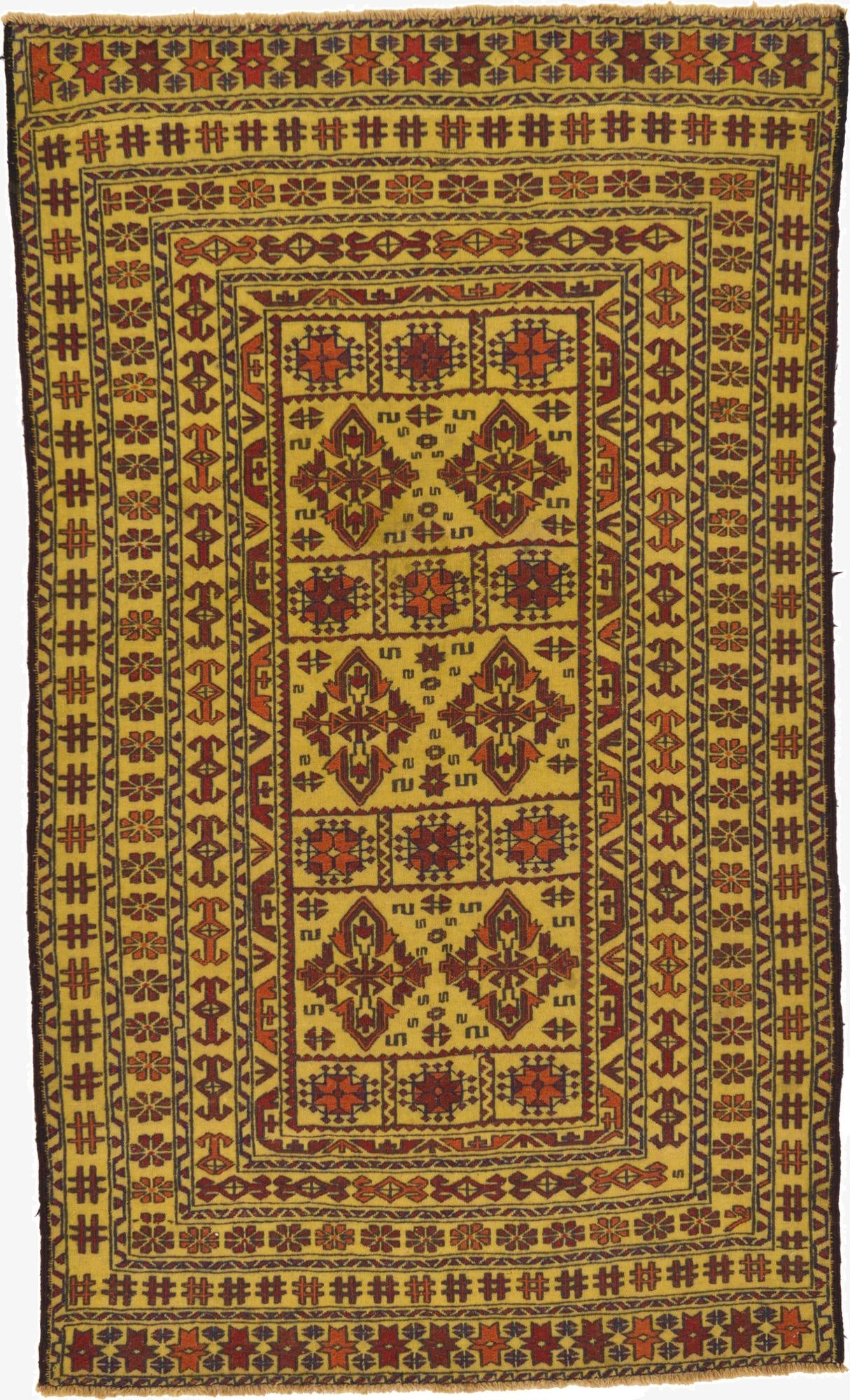  3' 10 x 6' 7  Hand Woven Kilim Afghan Wool Rug