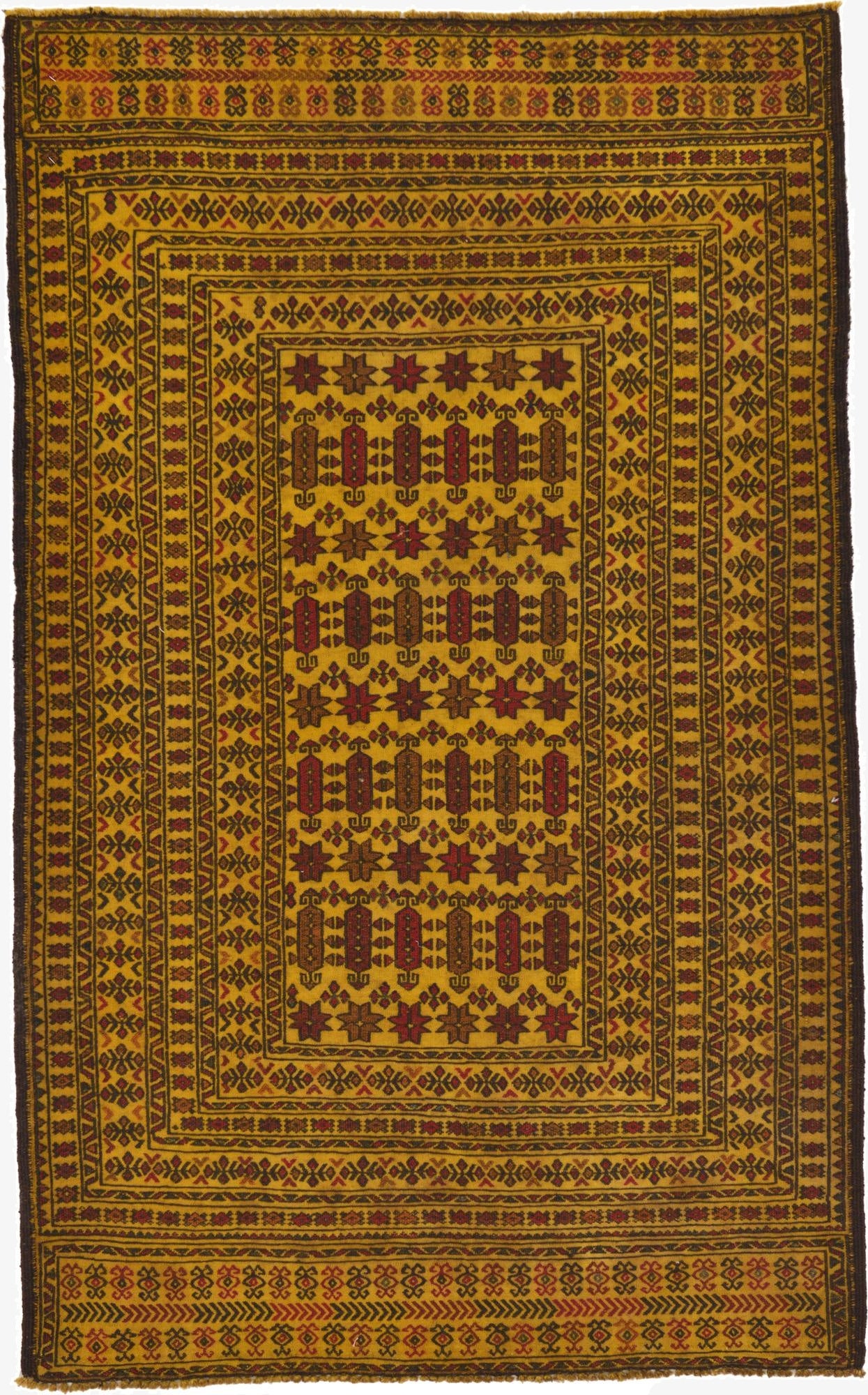  4' x 6' 5  Hand Woven Kilim Afghan Wool Rug