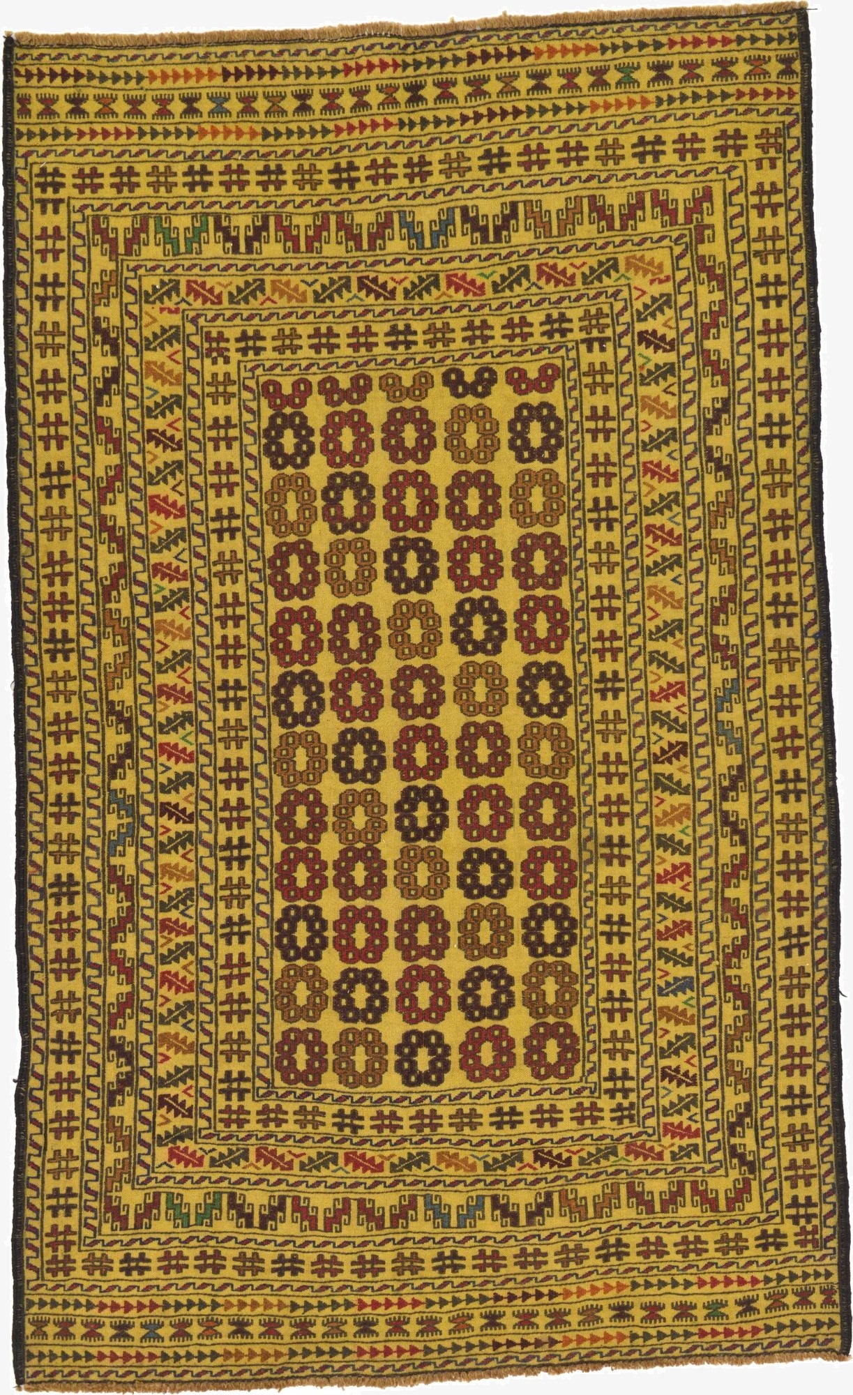 4' x 6' 6  Hand Woven Kilim Afghan Wool Rug