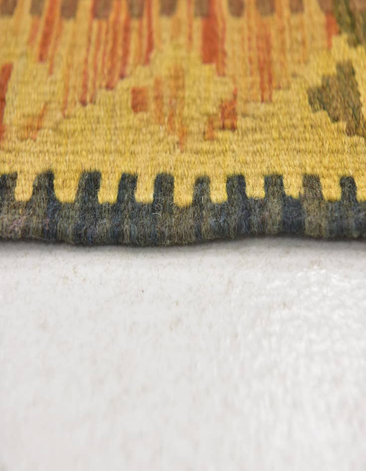 Detail image of  3' 5 x 4' 7  Hand Woven Kilim Maymana Wool Rug