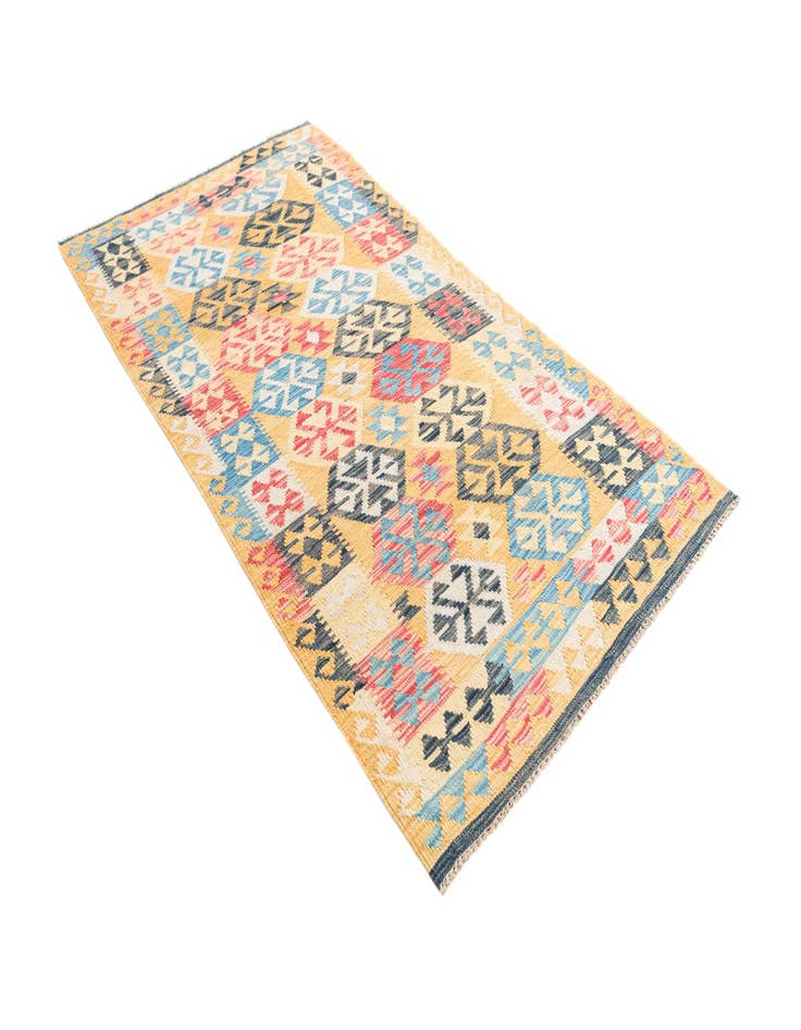 Detail image of  3' 4 x 6' 4  Hand Woven Kilim Maymana Wool Rug