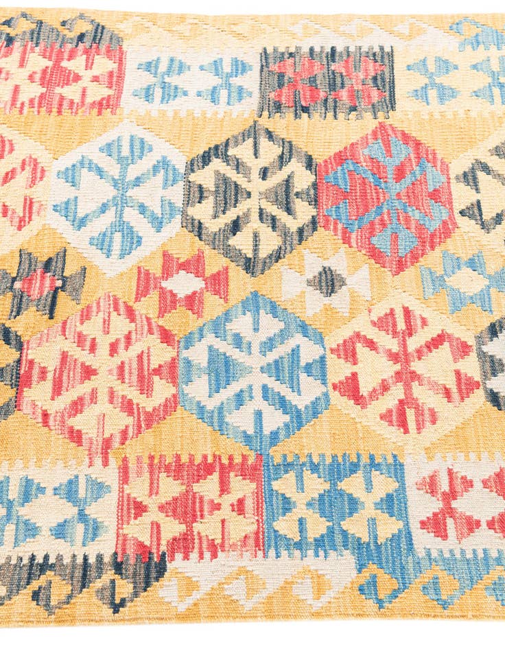 Detail image of  3' 4 x 6' 4  Hand Woven Kilim Maymana Wool Rug