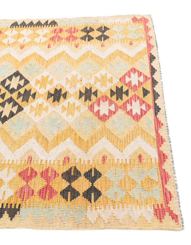 Detail image of  3' 5 x 6' 6  Hand Woven Kilim Maymana Wool Rug