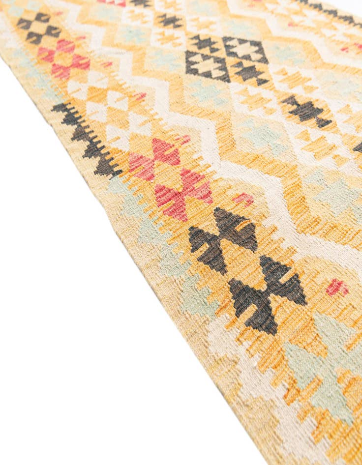 Detail image of  3' 5 x 6' 6  Hand Woven Kilim Maymana Wool Rug