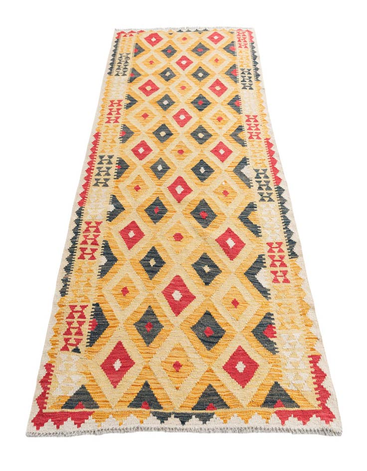 Detail image of  3' 7 x 6' 7  Hand Woven Kilim Maymana Wool Rug