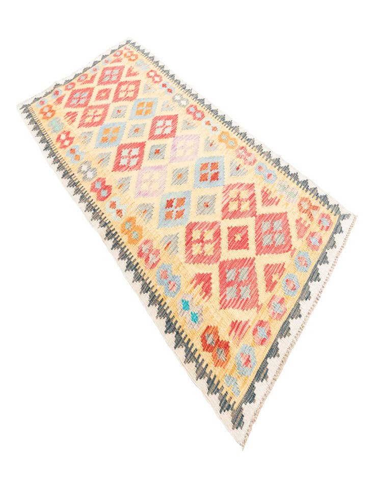 Detail image of  3' 4 x 6' 5  Hand Woven Kilim Maymana Wool Rug