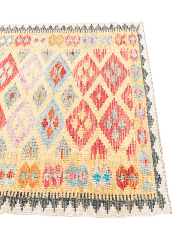 Detail image of  3' 4 x 6' 5  Hand Woven Kilim Maymana Wool Rug