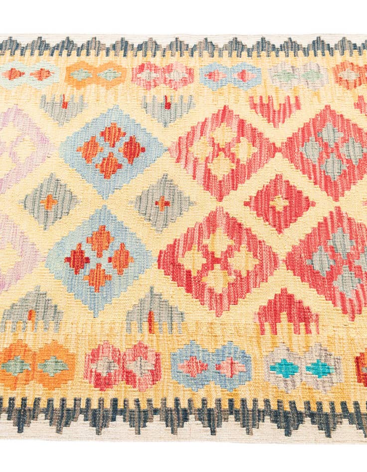 Detail image of  3' 4 x 6' 5  Hand Woven Kilim Maymana Wool Rug