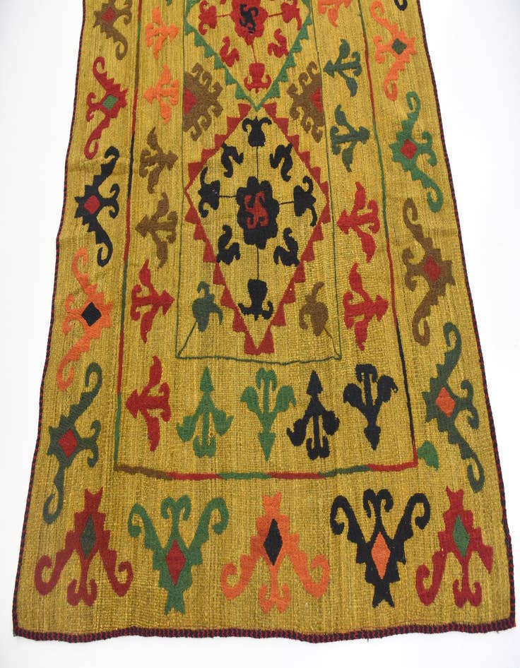 Detail image of  5' x 6' 6  Hand Woven Kilim Suzani Wool Rug