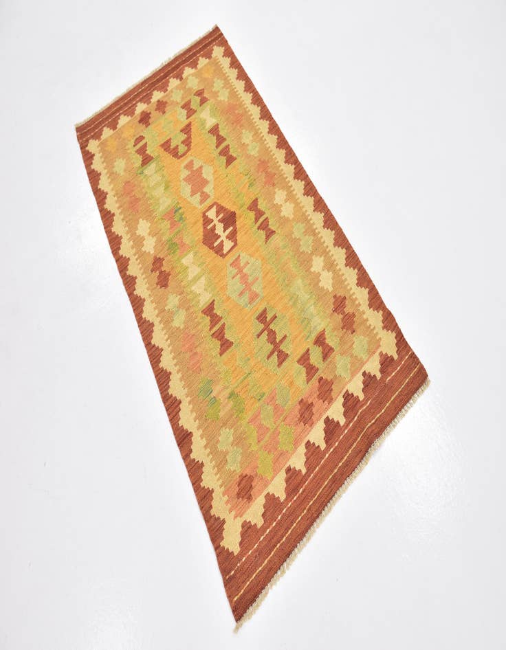 Detail image of  2' 6 x 4' 5  Hand Woven Kilim Waziri Wool Rug