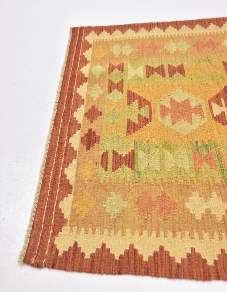 Detail image of  2' 6 x 4' 5  Hand Woven Kilim Waziri Wool Rug