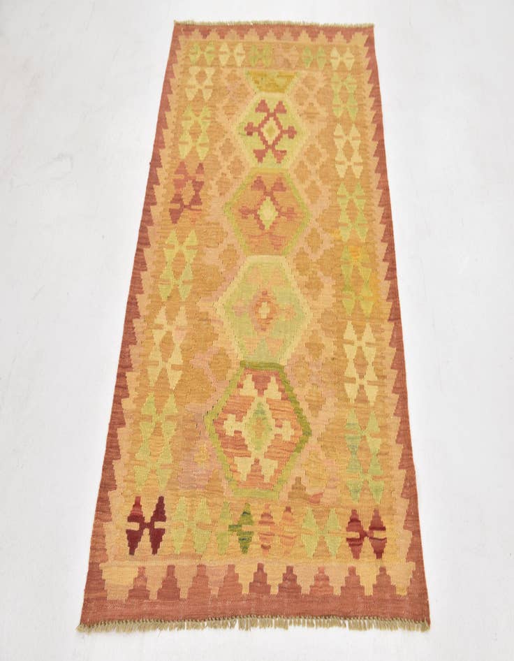 Detail image of  3' 2 x 5'  Hand Woven Kilim Waziri Wool Rug