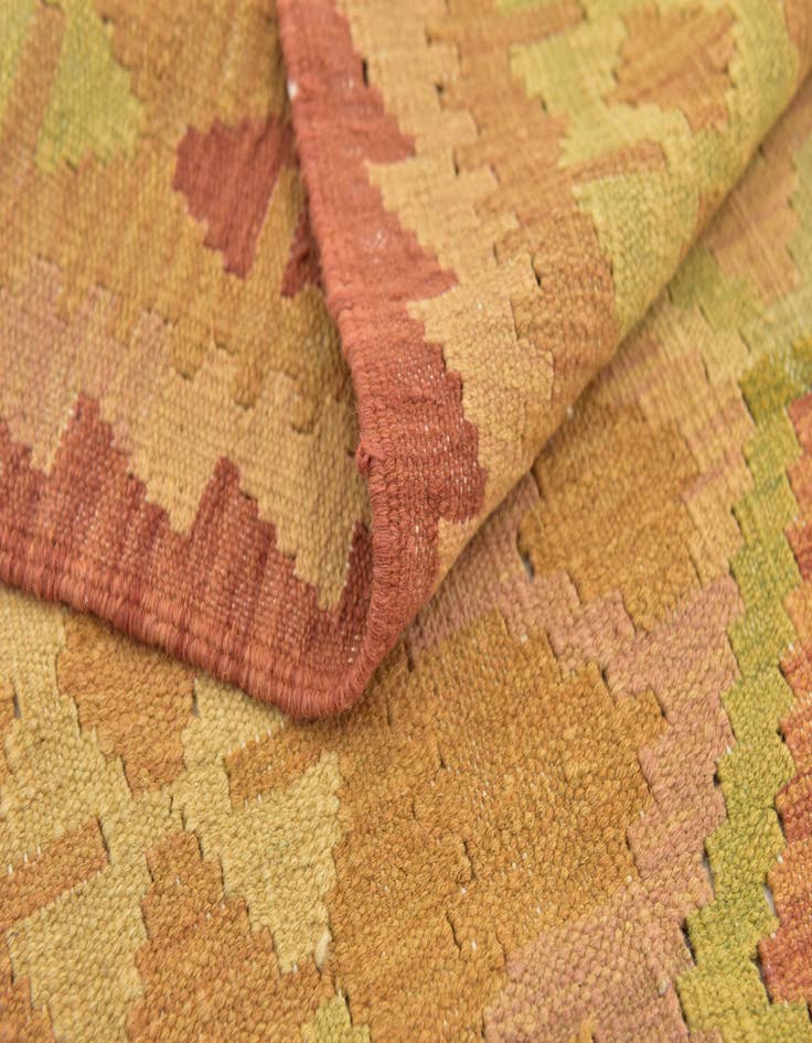 Detail image of  3' 2 x 5'  Hand Woven Kilim Waziri Wool Rug