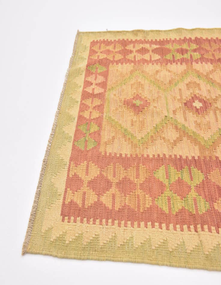 Detail image of  3' x 4' 9  Hand Woven Kilim Waziri Wool Rug