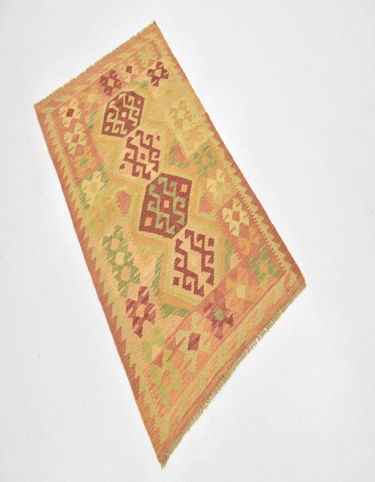 Detail image of  2' 7 x 4' 5  Hand Woven Kilim Waziri Wool Rug