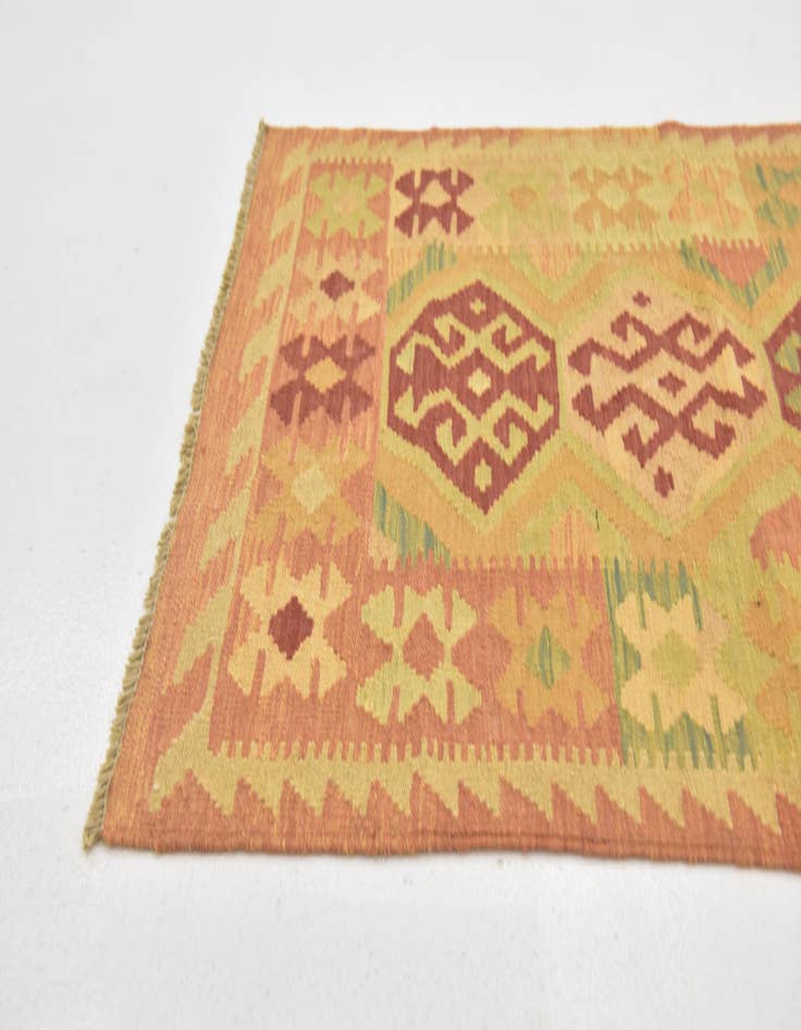 Detail image of  2' 7 x 4' 5  Hand Woven Kilim Waziri Wool Rug