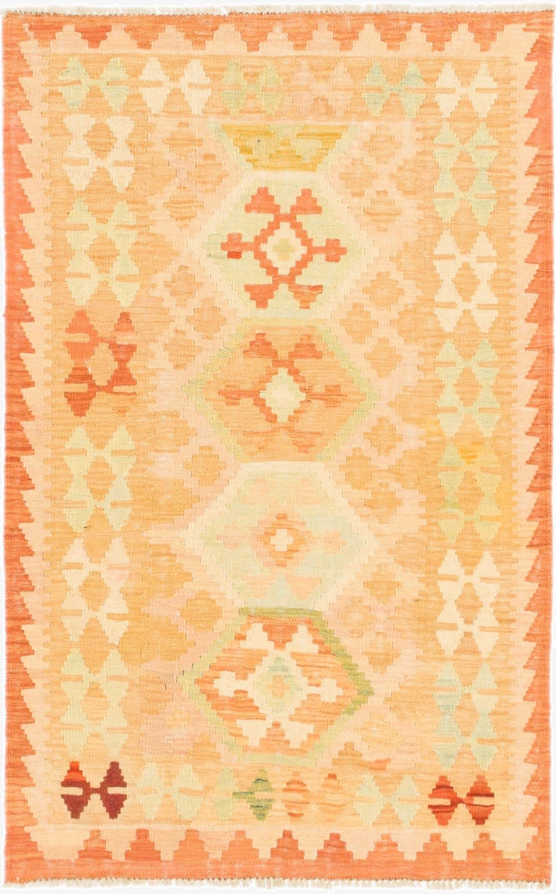  3' 2 x 5'  Hand Woven Kilim Waziri Wool Rug