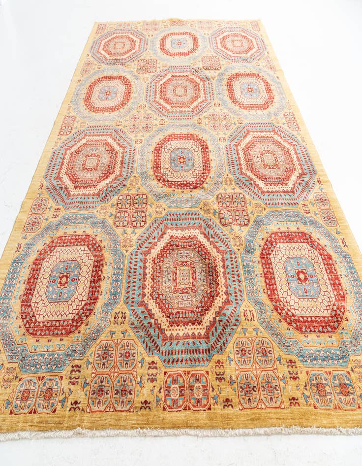 Detail image of  8' 5 x 11' 4  Hand Knotted Mamluk Ziegler Rug